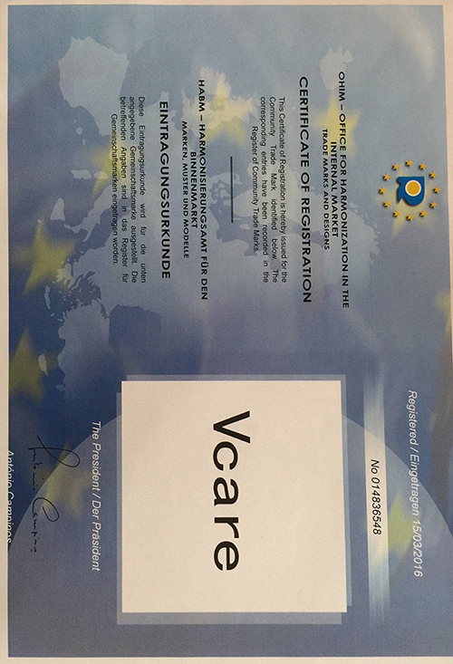 VCARE - EU Registered Trademark